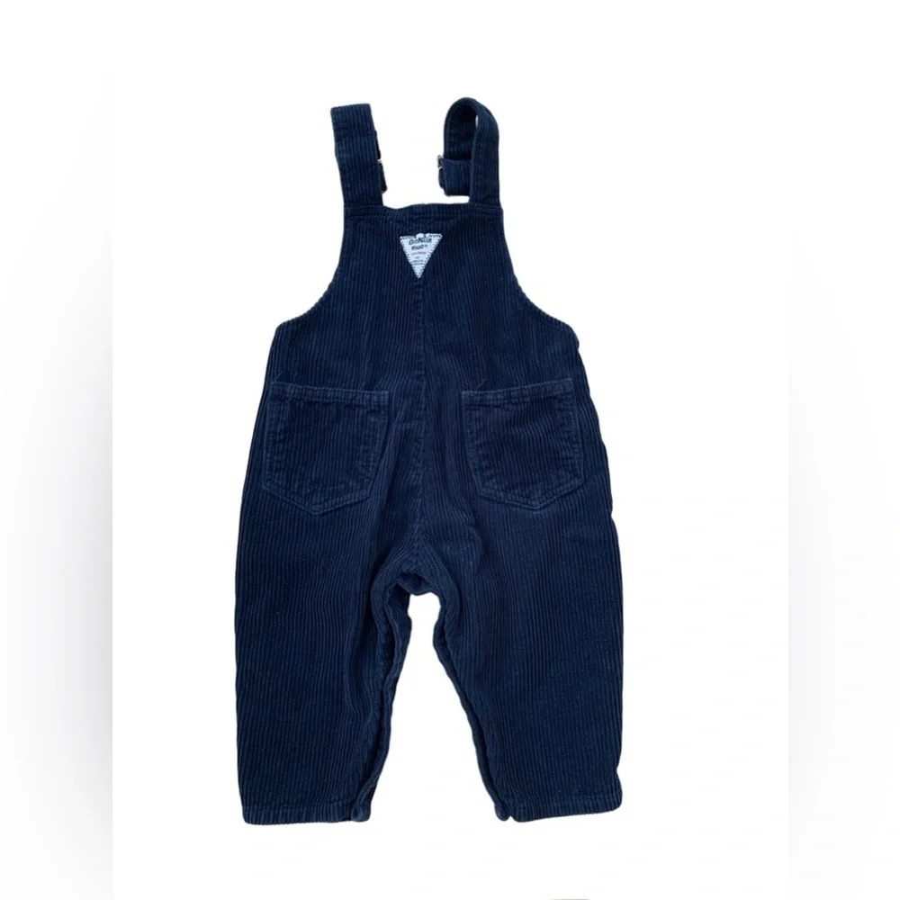 Vintage OshKosh Size 24 Months Blue Corduroy Bib Overalls